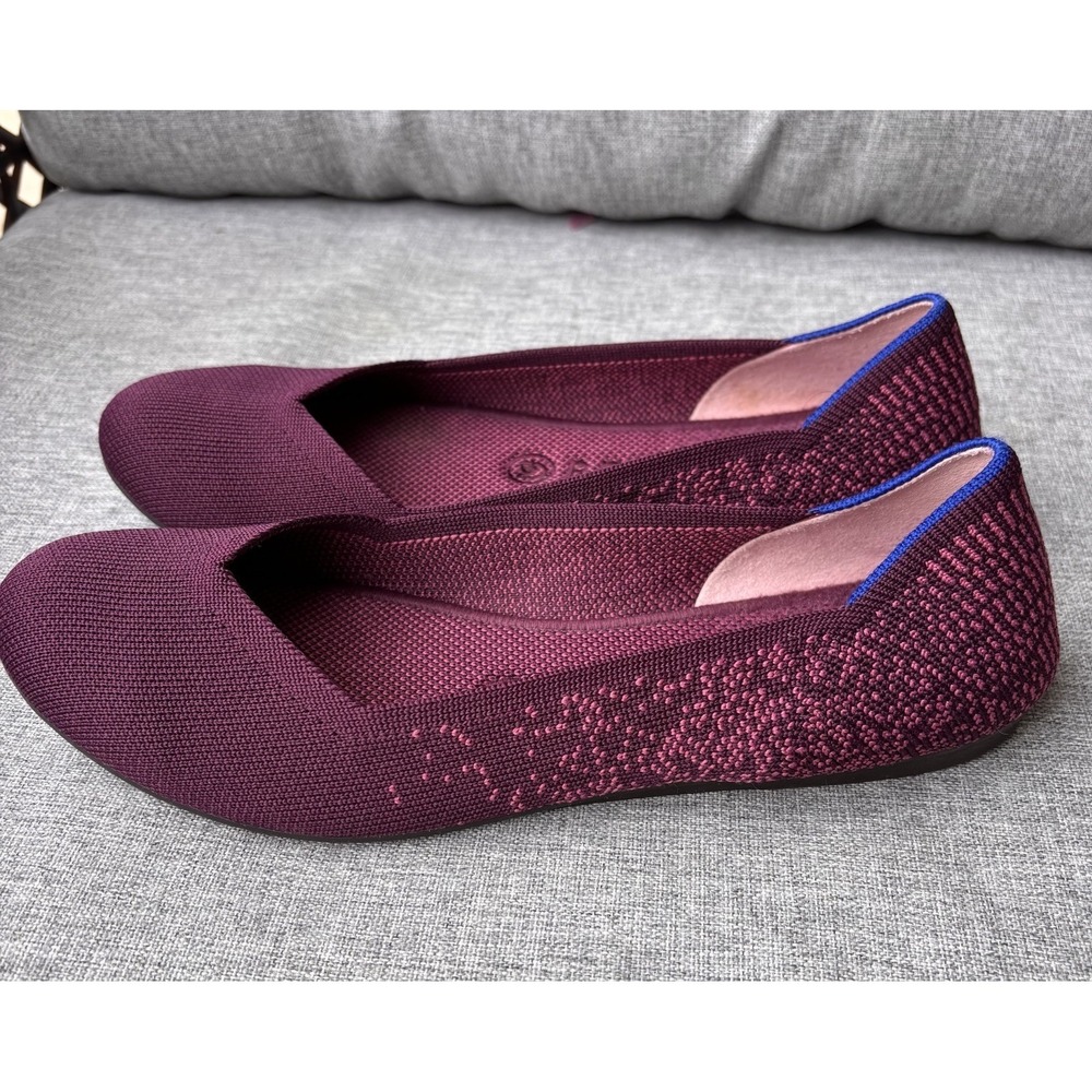 Rothy's Fig Python Ballet Flats Round Toe Slip On Womens 8 Shoes